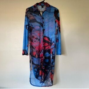 River Island Butterfly Print Shirt Dress